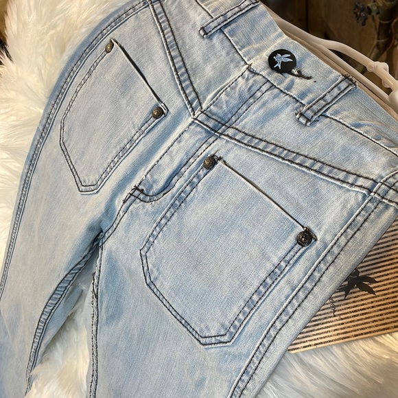 NWT 22” One teaspoon bell bottom flares Twiggy light blue jeans new with tags - Picture 9 of 16